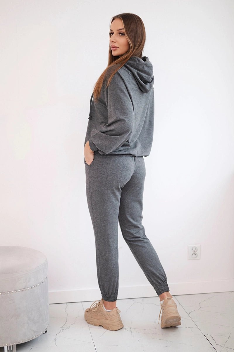Set of hoodie and pants 9337 / – Graphite цвет / color | Lexline Fashion