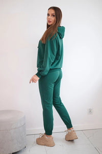 Set of hoodie and pants 9337 / – Green цвет / color | Lexline Fashion