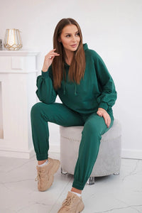 Set of hoodie and pants 9337 / – Green цвет / color | Lexline Fashion