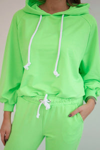 Set of hoodie and pants 9337 / – Green || Neon цвет / color | Lexline Fashion