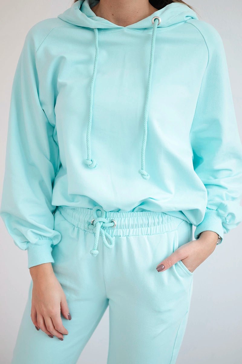 Set of hoodie and pants 9337 / – Mint цвет / color | Lexline Fashion