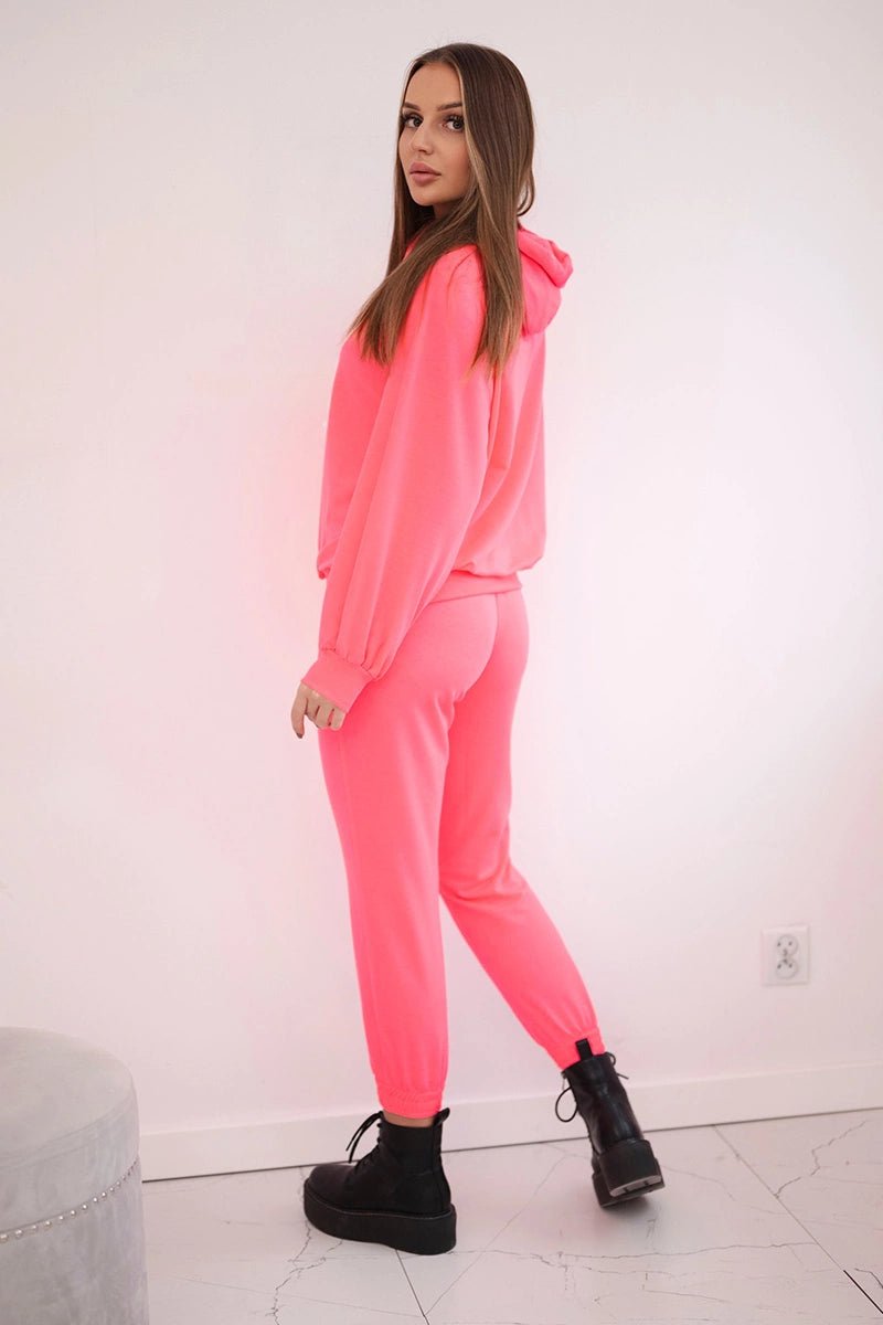 Set of hoodie and pants 9337 / – Neon pink цвет / color | Lexline Fashion