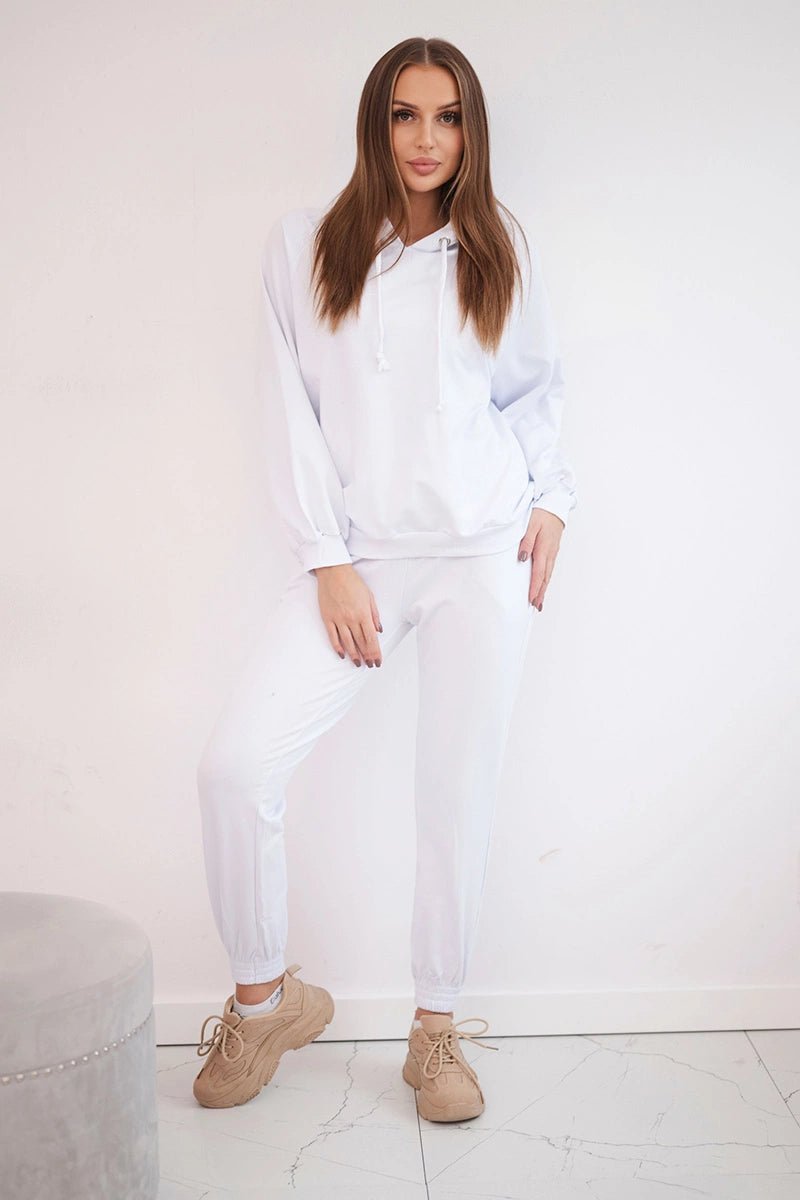 Set of hoodie and pants 9337 / – White цвет / color | Lexline Fashion