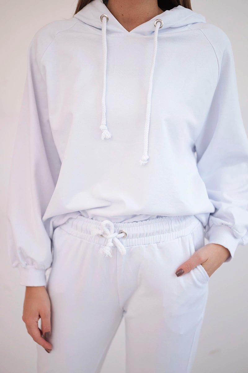 Set of hoodie and pants 9337 / – White цвет / color | Lexline Fashion