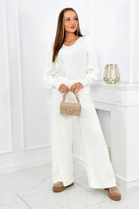 Set of sweater and pants 2021 - 2 / – Ecru цвет / color | Lexline Fashion