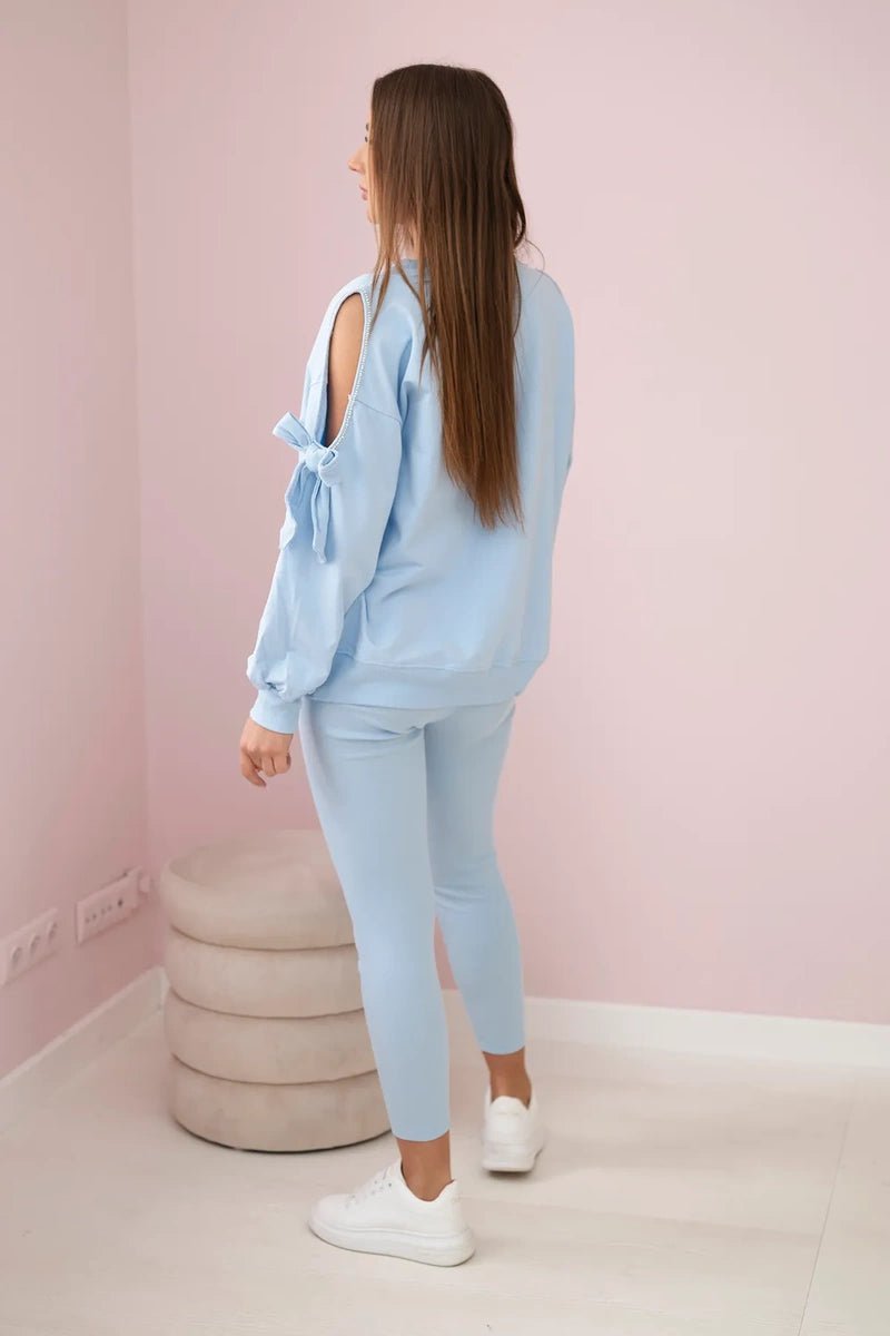 Set of sweatshirt and leggings 9801 / – Blue цвет / color | Lexline Fashion
