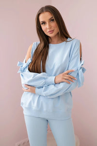 Set of sweatshirt and leggings 9801 / – Blue цвет / color | Lexline Fashion
