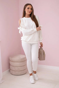 Set of sweatshirt and leggings 9801 / – Ecru цвет / color | Lexline Fashion