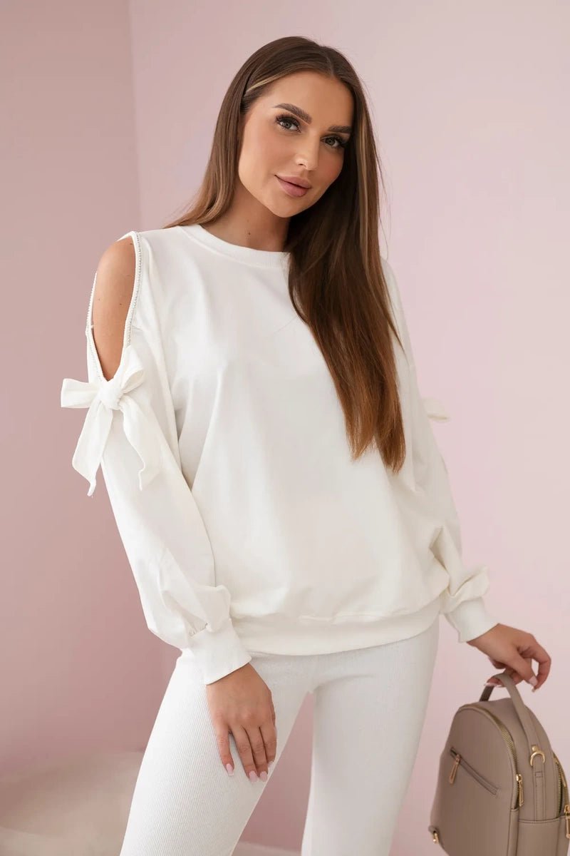 Set of sweatshirt and leggings 9801 / – Ecru цвет / color | Lexline Fashion