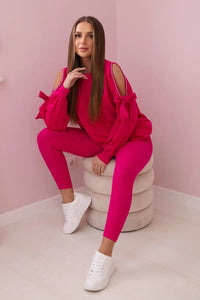 Set of sweatshirt and leggings 9801 / – Fuchsia цвет / color | Lexline Fashion