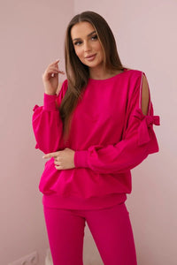 Set of sweatshirt and leggings 9801 / – Fuchsia цвет / color | Lexline Fashion