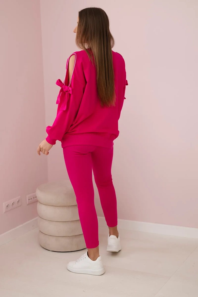 Set of sweatshirt and leggings 9801 / – Fuchsia цвет / color | Lexline Fashion