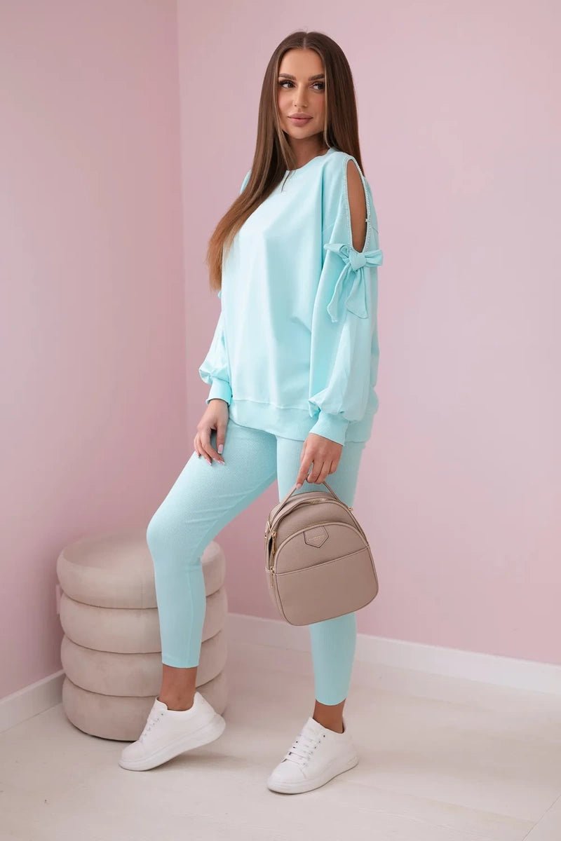 Set of sweatshirt and leggings 9801 / – Mint цвет / color | Lexline Fashion