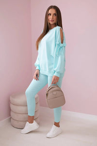 Set of sweatshirt and leggings 9801 / – Mint цвет / color | Lexline Fashion