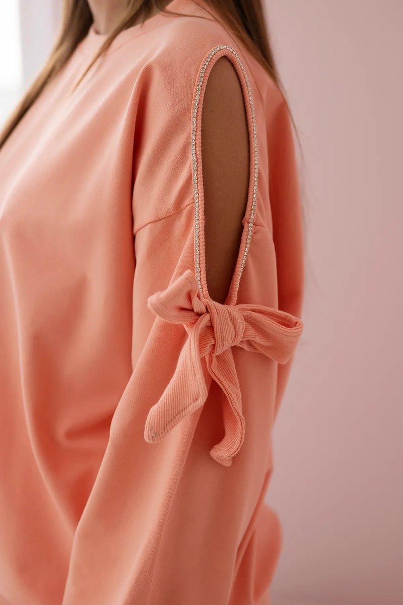 Set of sweatshirt and leggings 9801 / – Salmon цвет / color | Lexline Fashion