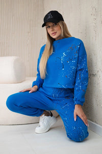Set of Sweatshirt and Pants 9330 / – Blue cornflower цвет / color | Lexline Fashion