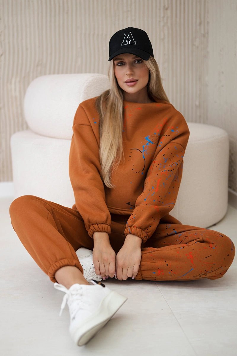 Set of Sweatshirt and Pants 9330 / – Camel цвет / color | Lexline Fashion