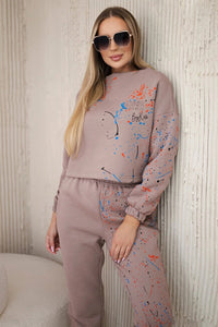 Set of Sweatshirt and Pants 9330 / – Cappuccino цвет / color | Lexline Fashion