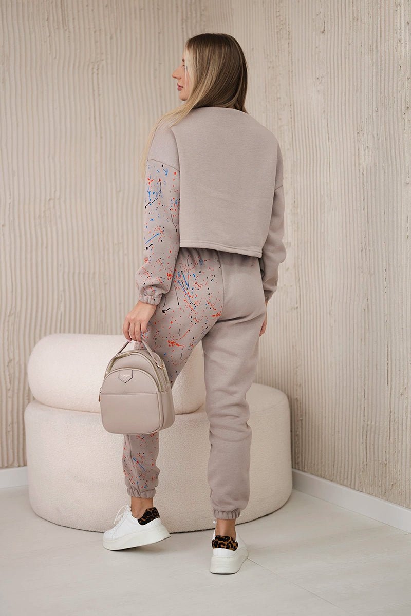 Set of Sweatshirt and Pants 9330 / – Dark || beige цвет / color | Lexline Fashion