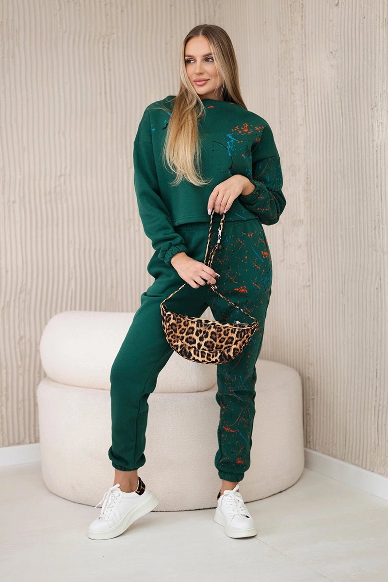 Set of Sweatshirt and Pants 9330 / – Green цвет / color | Lexline Fashion