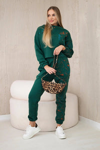 Set of Sweatshirt and Pants 9330 / – Green цвет / color | Lexline Fashion