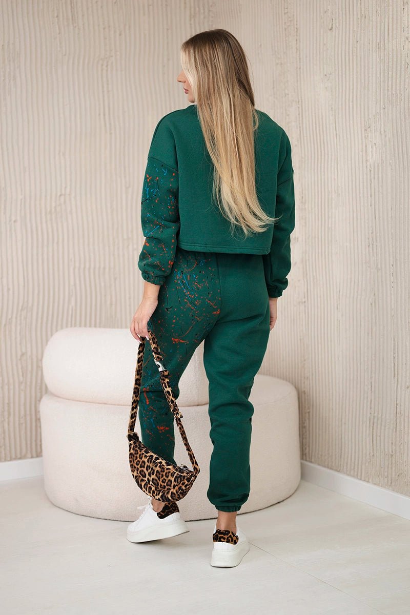 Set of Sweatshirt and Pants 9330 / – Green цвет / color | Lexline Fashion