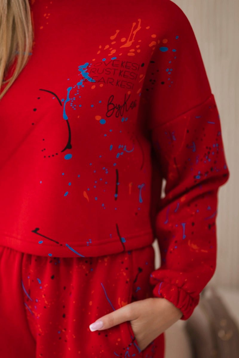 Set of Sweatshirt and Pants 9330 / – Red цвет / color | Lexline Fashion