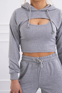 Set of Sweatshirt, Blouse and Pants 9343 / – Gray цвет / color | Lexline Fashion