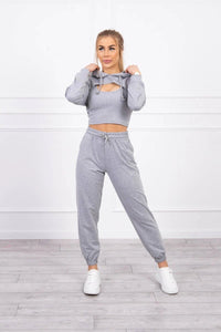 Set of Sweatshirt, Blouse and Pants 9343 / – Gray цвет / color | Lexline Fashion