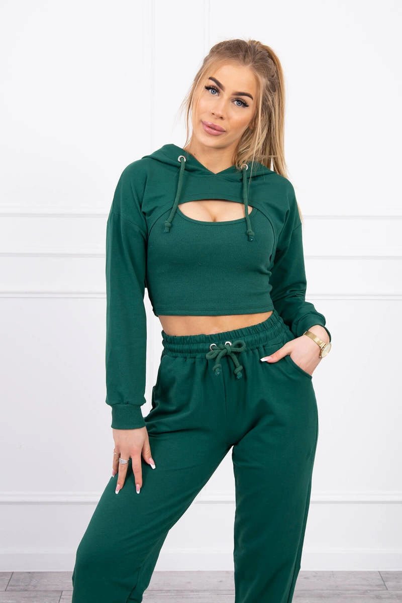 Set of Sweatshirt, Blouse and Pants 9343 / – Green цвет / color | Lexline Fashion