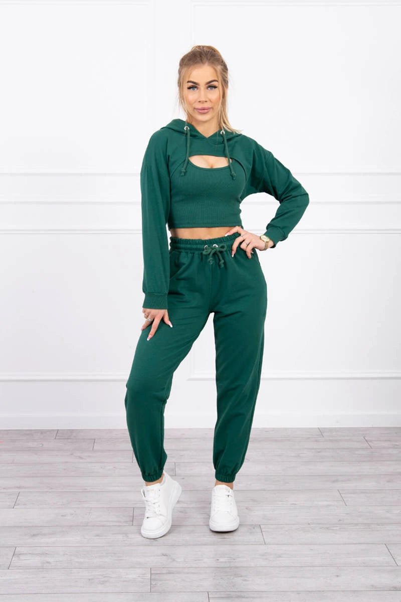Set of Sweatshirt, Blouse and Pants 9343 / – Green цвет / color | Lexline Fashion
