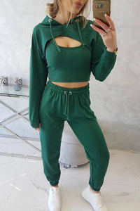 Set of Sweatshirt, Blouse and Pants 9343 / – Green цвет / color | Lexline Fashion