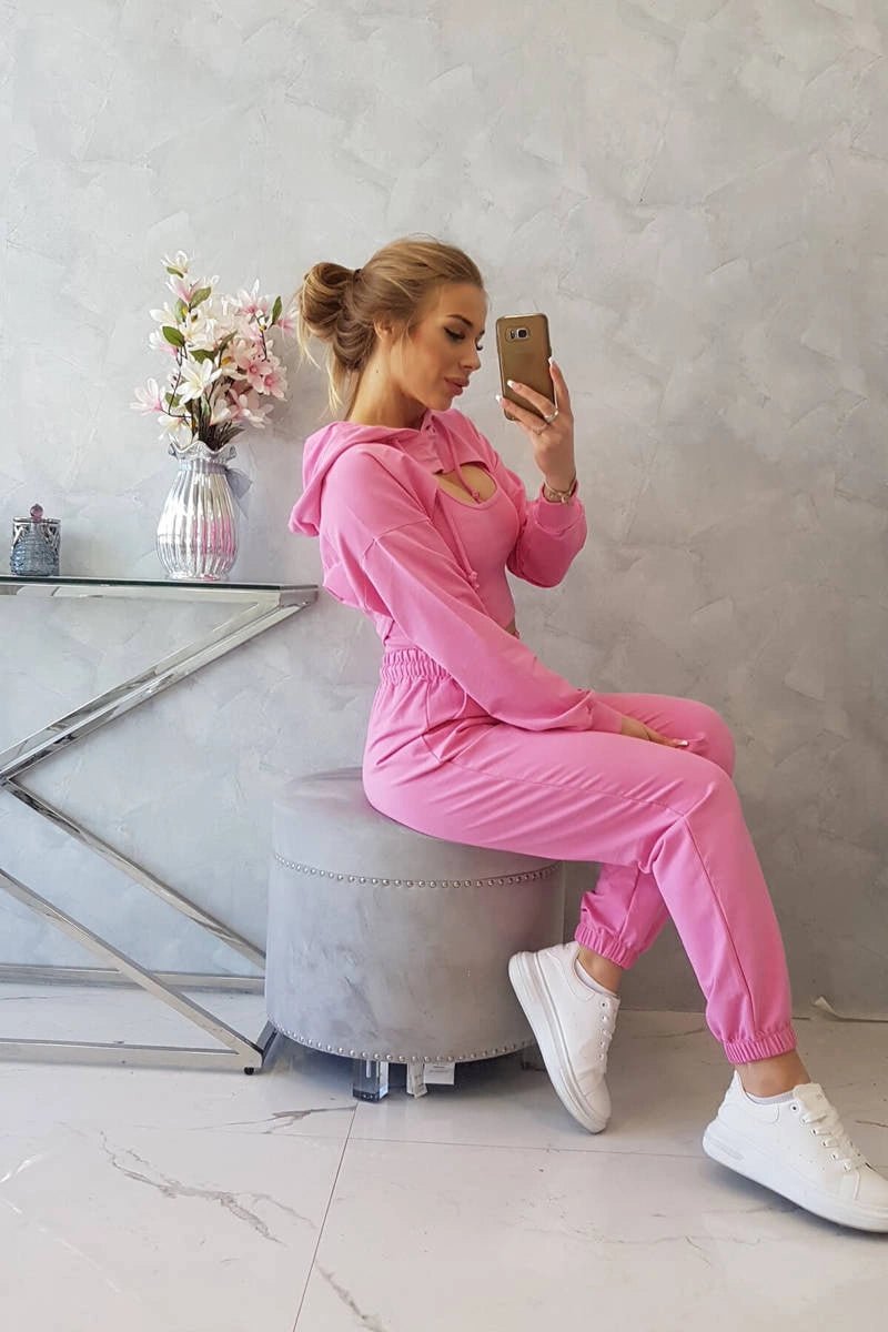 Set of Sweatshirt, Blouse and Pants 9343 / – Light || Pink цвет / color | Lexline Fashion