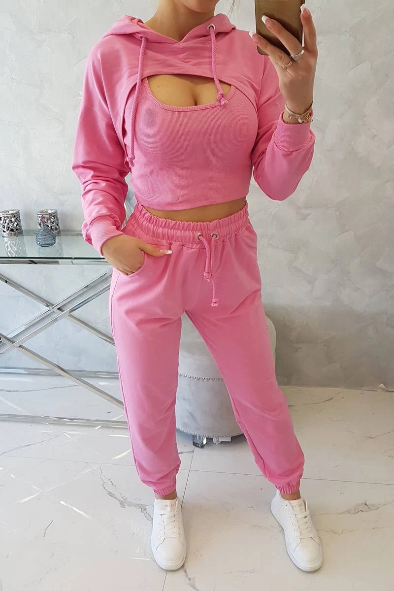 Set of Sweatshirt, Blouse and Pants 9343 / – Light || Pink цвет / color | Lexline Fashion