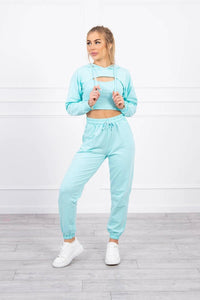 Set of Sweatshirt, Blouse and Pants 9343 / – Mint цвет / color | Lexline Fashion