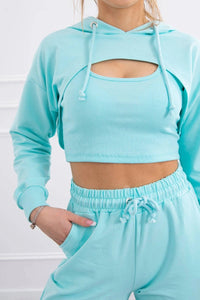 Set of Sweatshirt, Blouse and Pants 9343 / – Mint цвет / color | Lexline Fashion