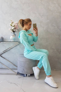 Set of Sweatshirt, Blouse and Pants 9343 / – Mint цвет / color | Lexline Fashion