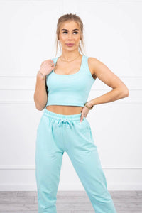 Set of Sweatshirt, Blouse and Pants 9343 / – Mint цвет / color | Lexline Fashion