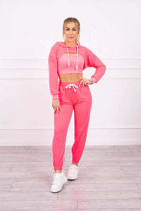 Set of Sweatshirt, Blouse and Pants 9343 / – Pink Neon цвет / color | Lexline Fashion