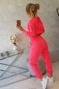 Set of Sweatshirt, Blouse and Pants 9343 / – Pink Neon цвет / color | Lexline Fashion