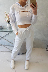 Set of Sweatshirt, Blouse and Pants 9343 / – White цвет / color | Lexline Fashion