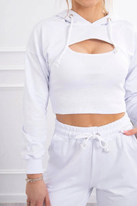 Set of Sweatshirt, Blouse and Pants 9343 / – White цвет / color | Lexline Fashion