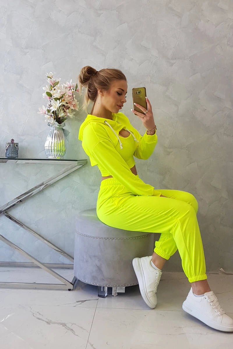 Set of Sweatshirt, Blouse and Pants 9343 / – Yellow || Neon цвет / color | Lexline Fashion