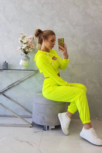 Set of Sweatshirt, Blouse and Pants 9343 / – Yellow || Neon цвет / color | Lexline Fashion