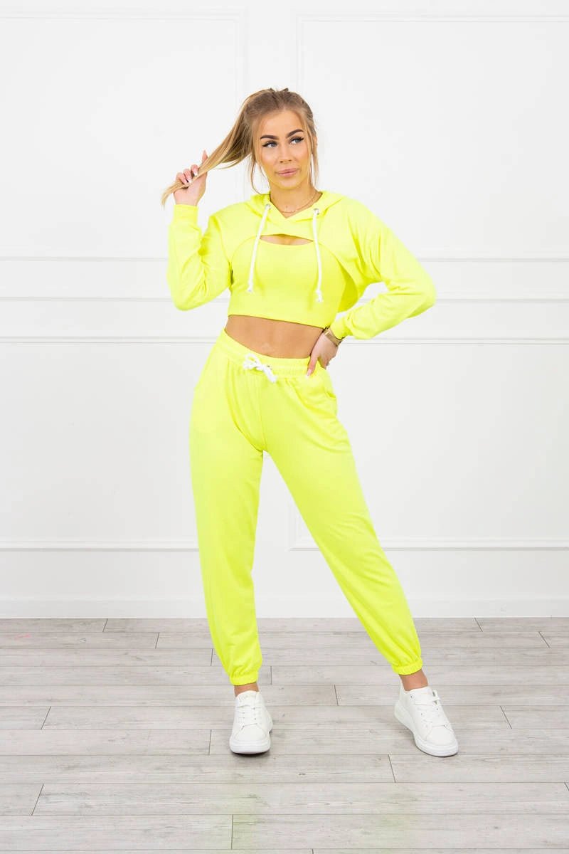 Set of Sweatshirt, Blouse and Pants 9343 / – Yellow || Neon цвет / color | Lexline Fashion