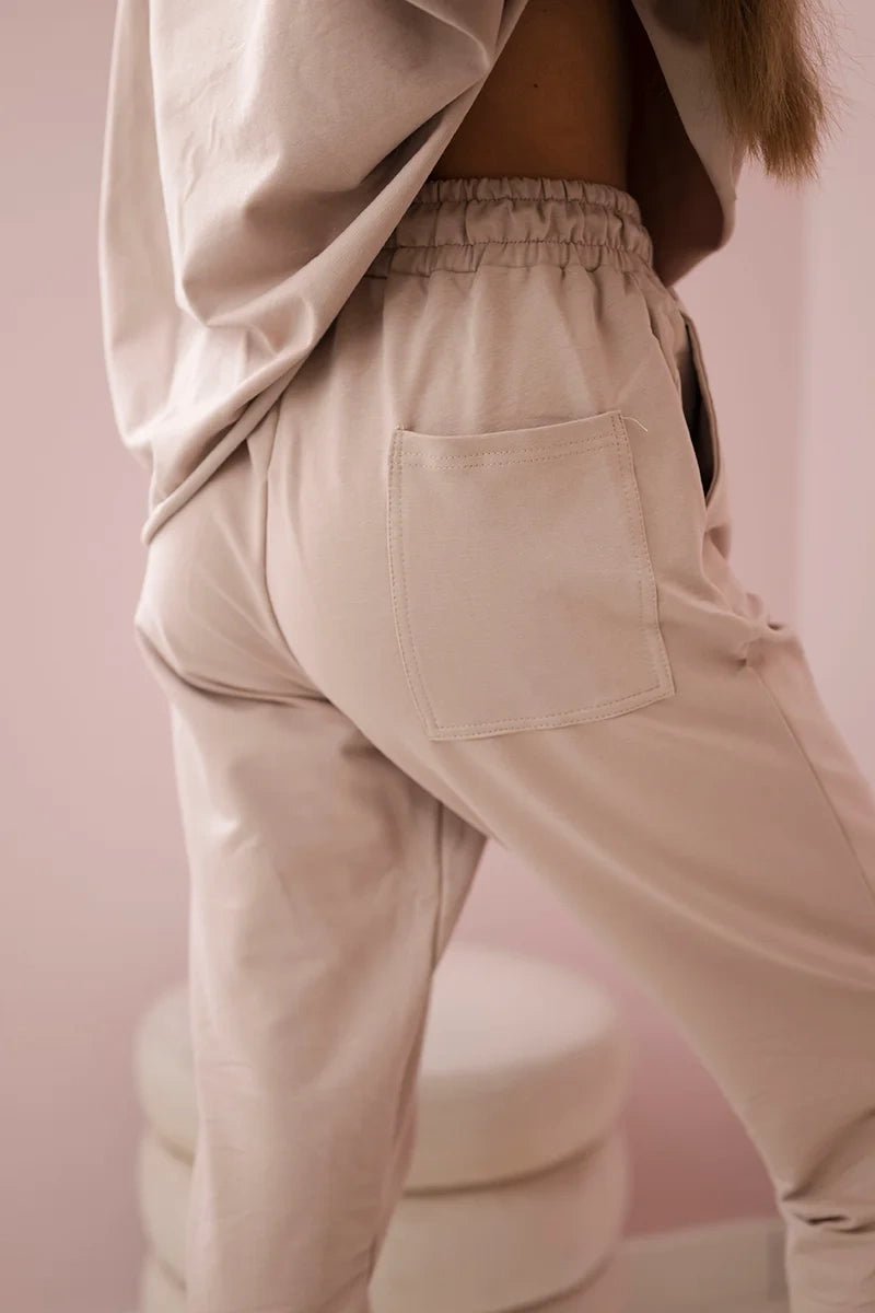 Set of sweatshirt + pants 9456 / – Beige цвет / color | Lexline Fashion