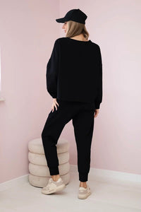 Set of sweatshirt + pants 9456 / – Black цвет / color | Lexline Fashion