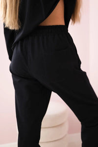 Set of sweatshirt + pants 9456 / – Black цвет / color | Lexline Fashion