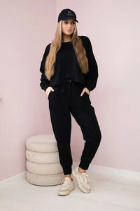 Set of sweatshirt + pants 9456 / – Black цвет / color | Lexline Fashion