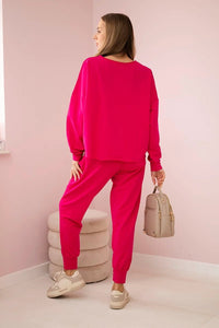 Set of sweatshirt + pants 9456 / – Fuchsia цвет / color | Lexline Fashion